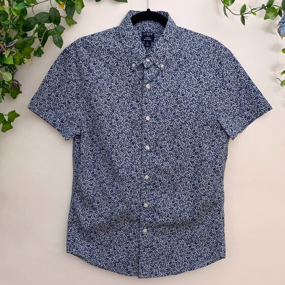 J. Crew Other - J. Crew Flex Washed Blue Floral Button Down Shirt Small